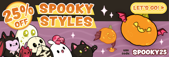 25% off spooky styles using the code SPOOKY25 at checkout