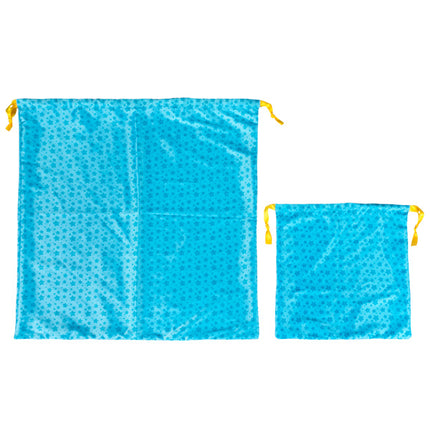 large blue gift bag size comparison