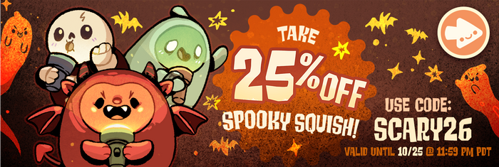 Take 25% Off Spooky Squish using the code SCARY26. Ends 10/25.