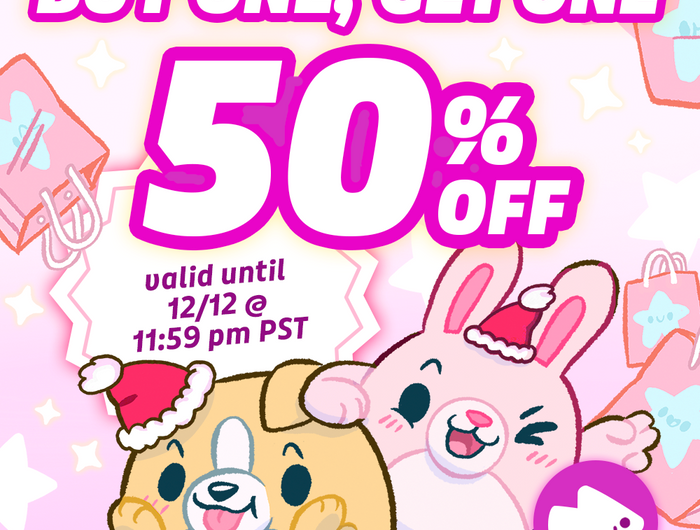 Buy One Get One 50% Off Online! Now until 12/12!