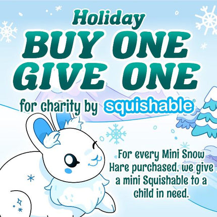 buy one give one to charity banner snow hare 