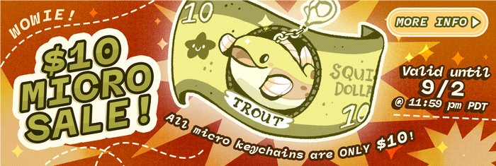 All micro Keychains are only $10! Until 9/2.
