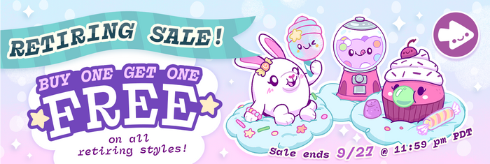 Buy One Get One Free on all Retiring styles. Ends 9/27.