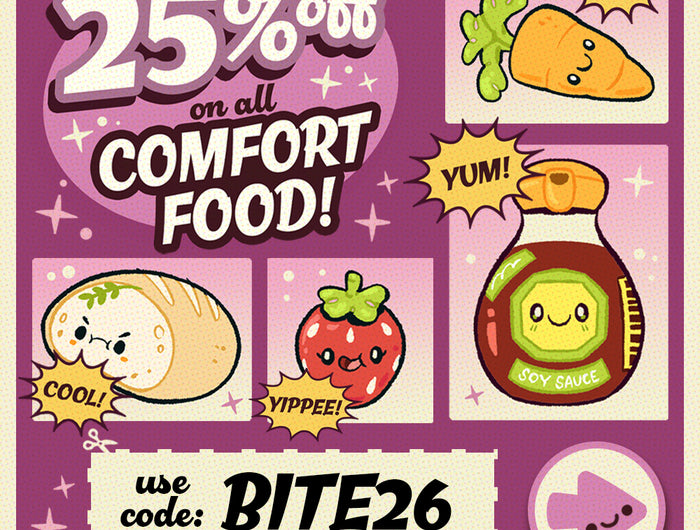 25% off Comfort Food using the code BITE26. Ends 2/22!
