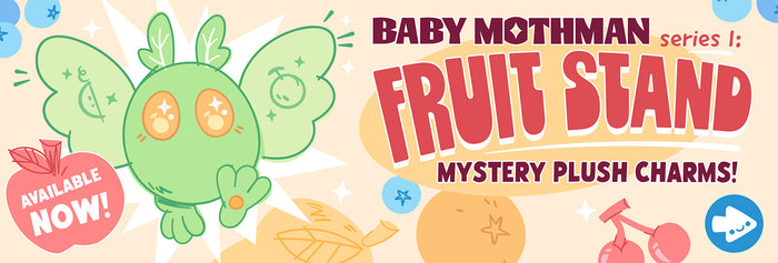 Mothman Blind Box series 1: fruit stand. Cute & collectible mystery plush keychains!