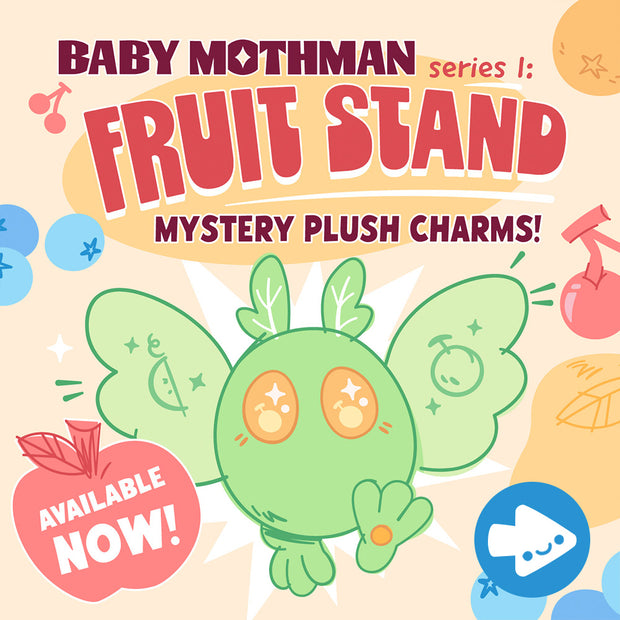 Mothman Blind Box series 1: fruit stand. Cute & collectible mystery plush keychains!