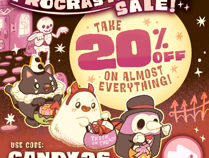 Antiprocrastination Sale: Take 20% off on almost everything. Use code CANDY26 at checkout. Ends 11/2.