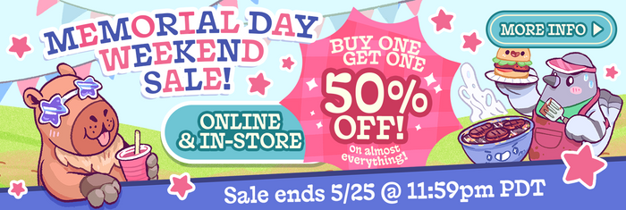Memorial Day Weekend Sale: Buy One Get One 50% Off on almost everything. Ends 5/25!