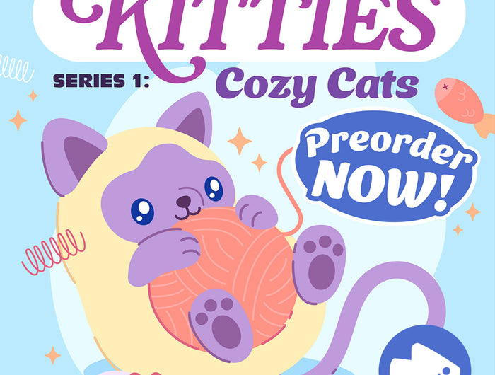 kitties blind box series 1 cozy cats: available for preorder.
