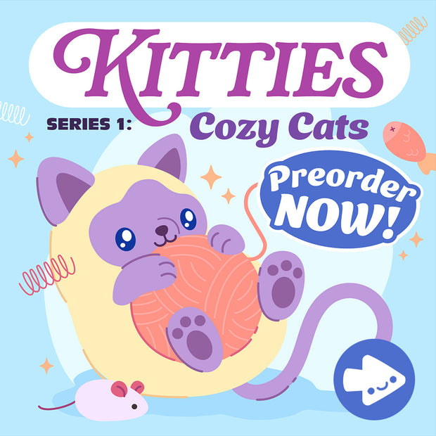 kitties blind box series 1 cozy cats: available for preorder.
