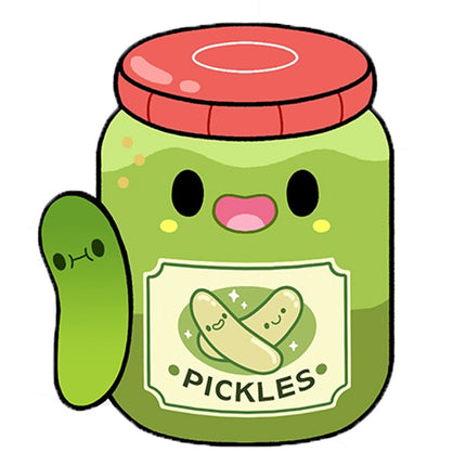 Jar of pickles with a red lid