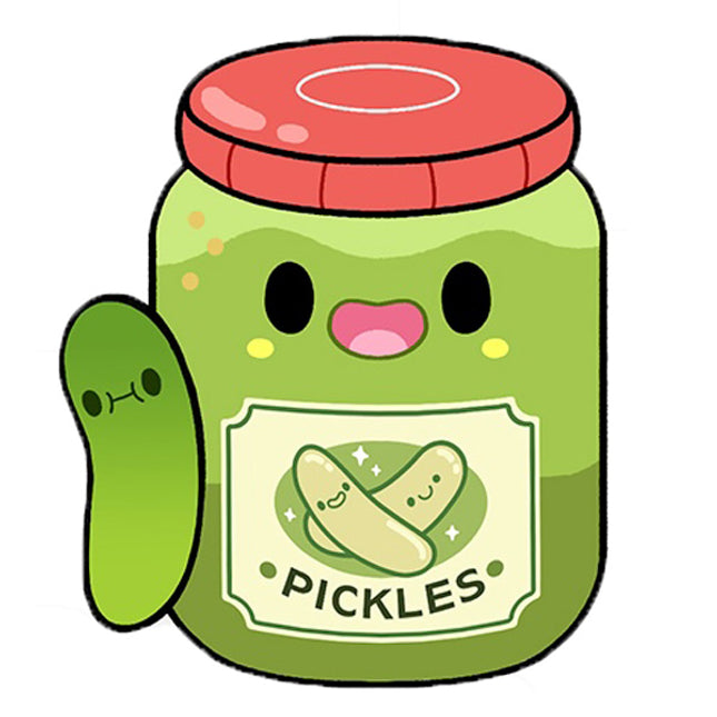 Jar of pickles with a red lid