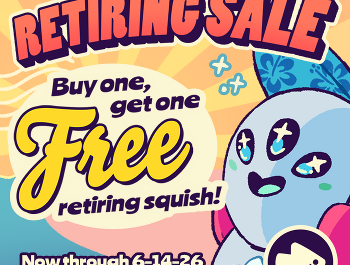 Buy One Get One Free on all Retiring Squish. Ends 6/14.