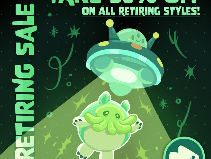 retiring sale take 50% off all retiring styles ends 9/28 at 11:59 PM PDT