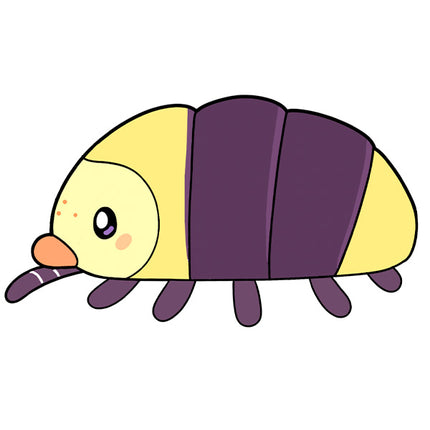 yellow and purple isopod