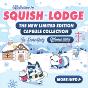 Squish Lodge winter 2024 capsule collection banner