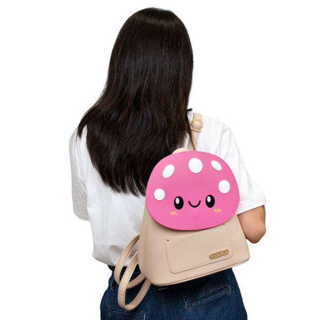black & white mushroom moth mini backpack Mini Squishable Mushroom Backpack