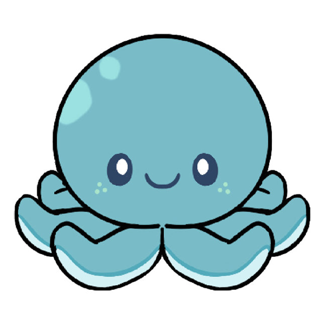 mid toned blue small octopus plush