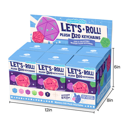 d20 blind box series 1 let's roll carton box measurements: 12 inch wide, 8 inch deep, 6 inch tall