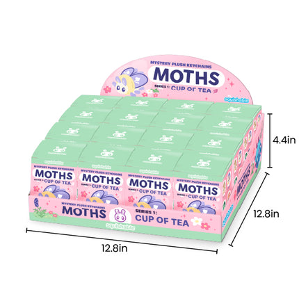 blind box moths series 1 cup of tea box carton measurements: 12.8inch wide, 12.8inch deep, 4.4inch tall