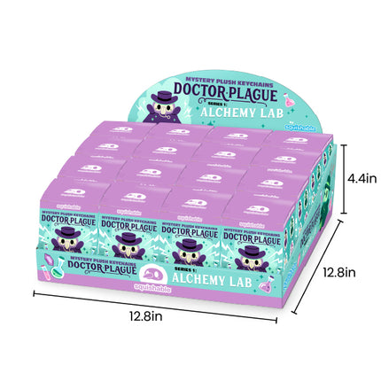 blind box doctor plague series 1 alchemy lab box carton measurements: 12.8inch wide, 12.8inch deep, 4.4inch tall
