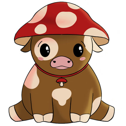 Squishable Mushroom Cow design graphic