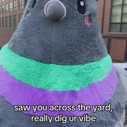 the massive pigeon and the NYC pigeon statue meeting video