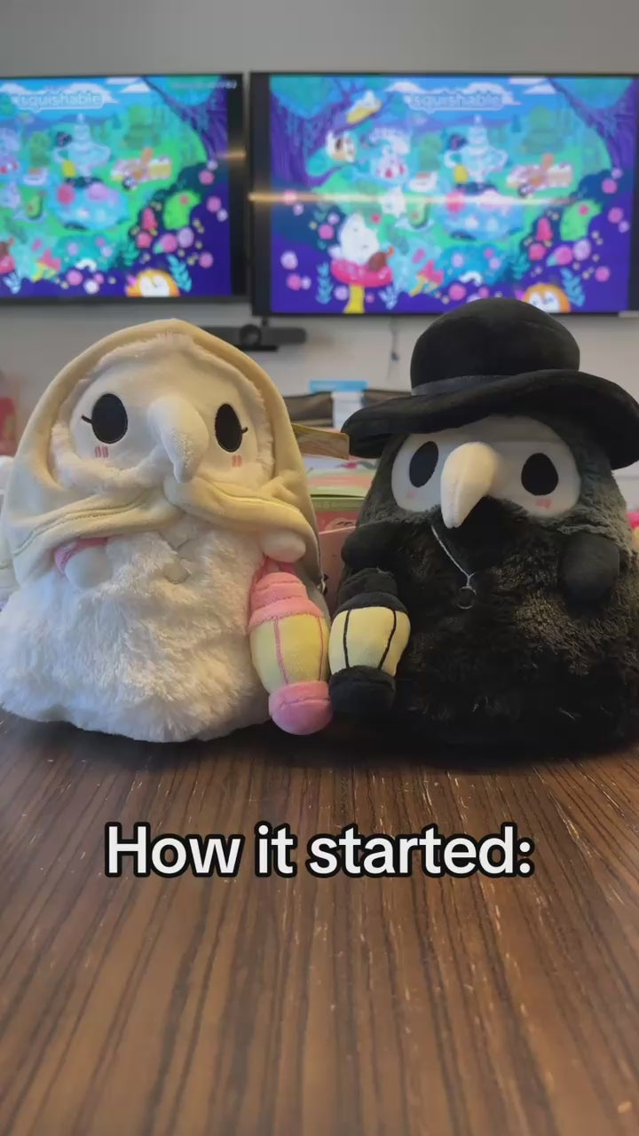 うさぎプラネット　聖・お蚕様　黒　ぬいぐるみ　マスコット Mini Squishable Plague Doctor