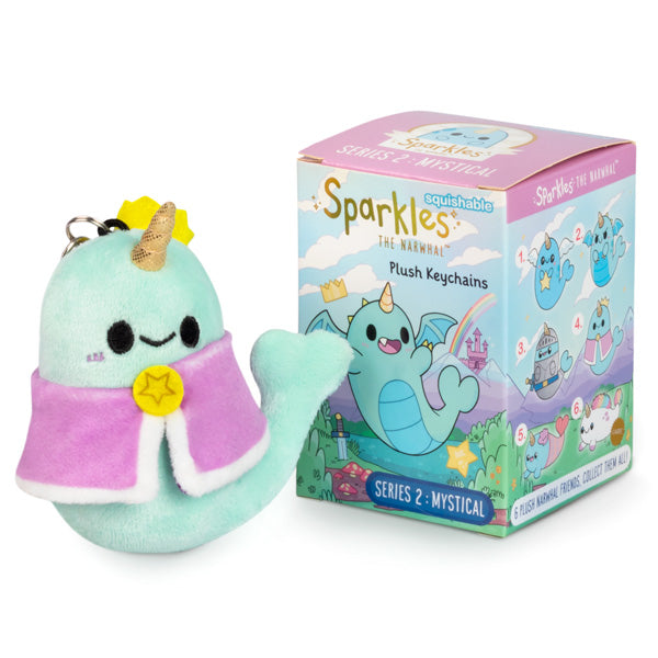 iscream mini squishem narwhal plushie bubble gum scented backpack clip Squishable: Sparkles the Narwhal Blind Box
