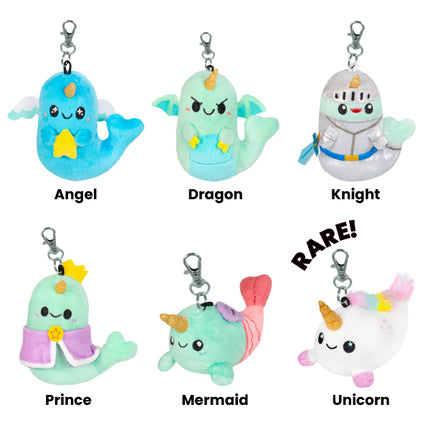 sparkles the narwhal blind box series 2 mystical all products: angel, dragon, knight, prince, mermaid, and a rare unicorn.