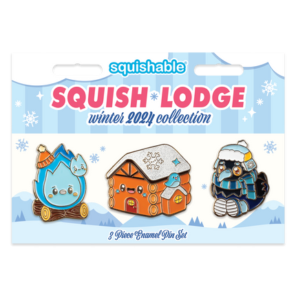 Squish Lodge Enamel Pin Set Packaging Image
